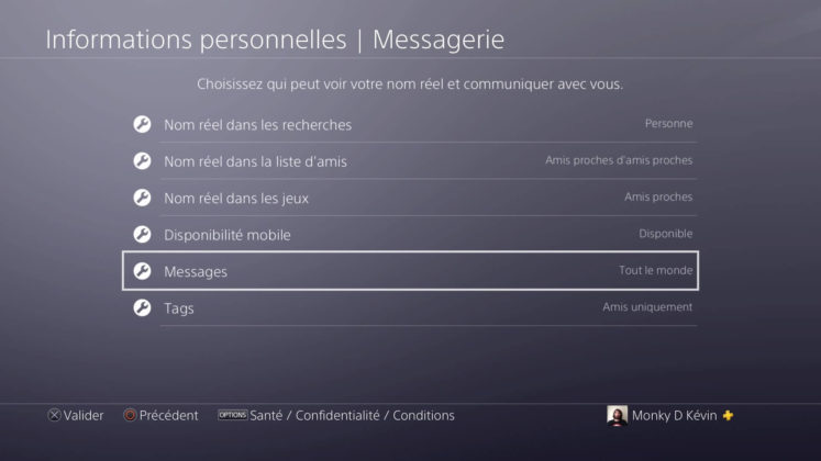message peut bloquer votre PS4