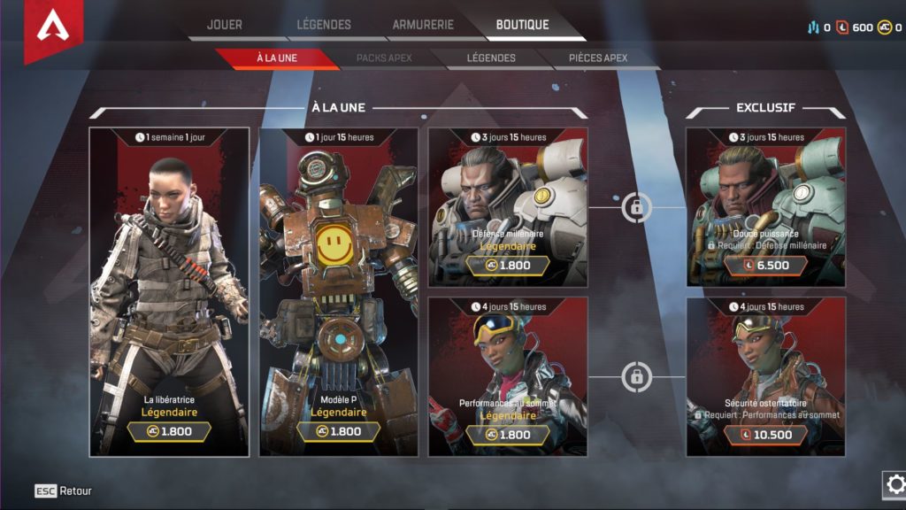 Boutique APEX Legends