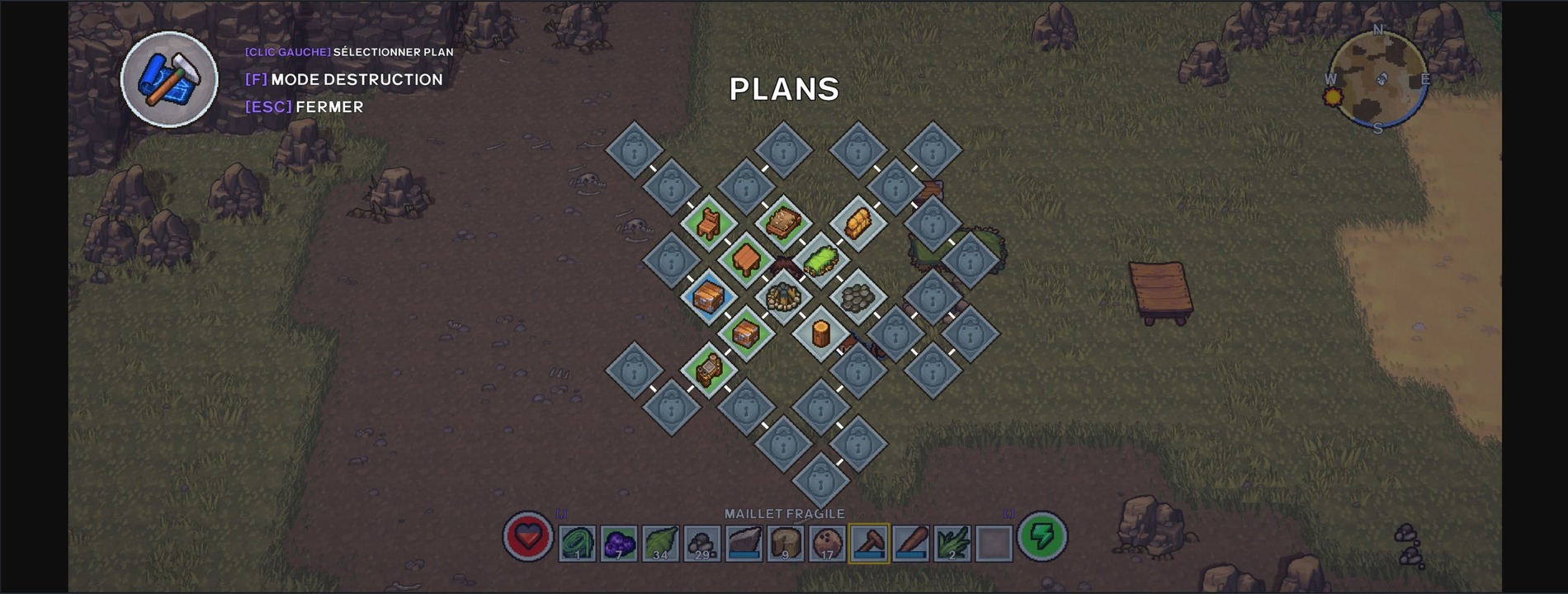 Plans du mode construction