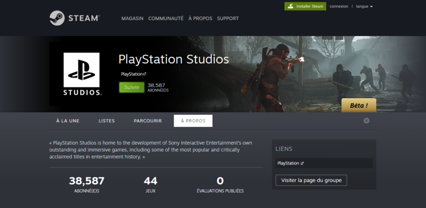 PlayStation Studios - Page curateur Steam